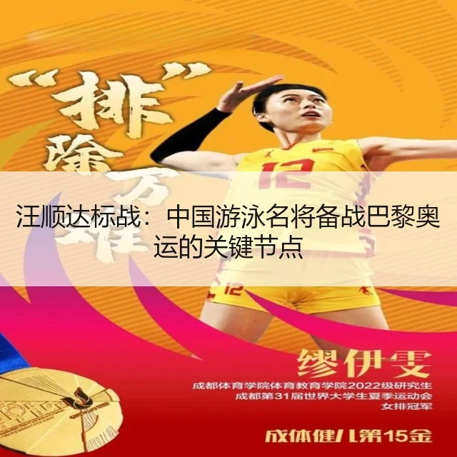 汪顺达标战:中国游泳名将备战巴黎奥运的关键节点